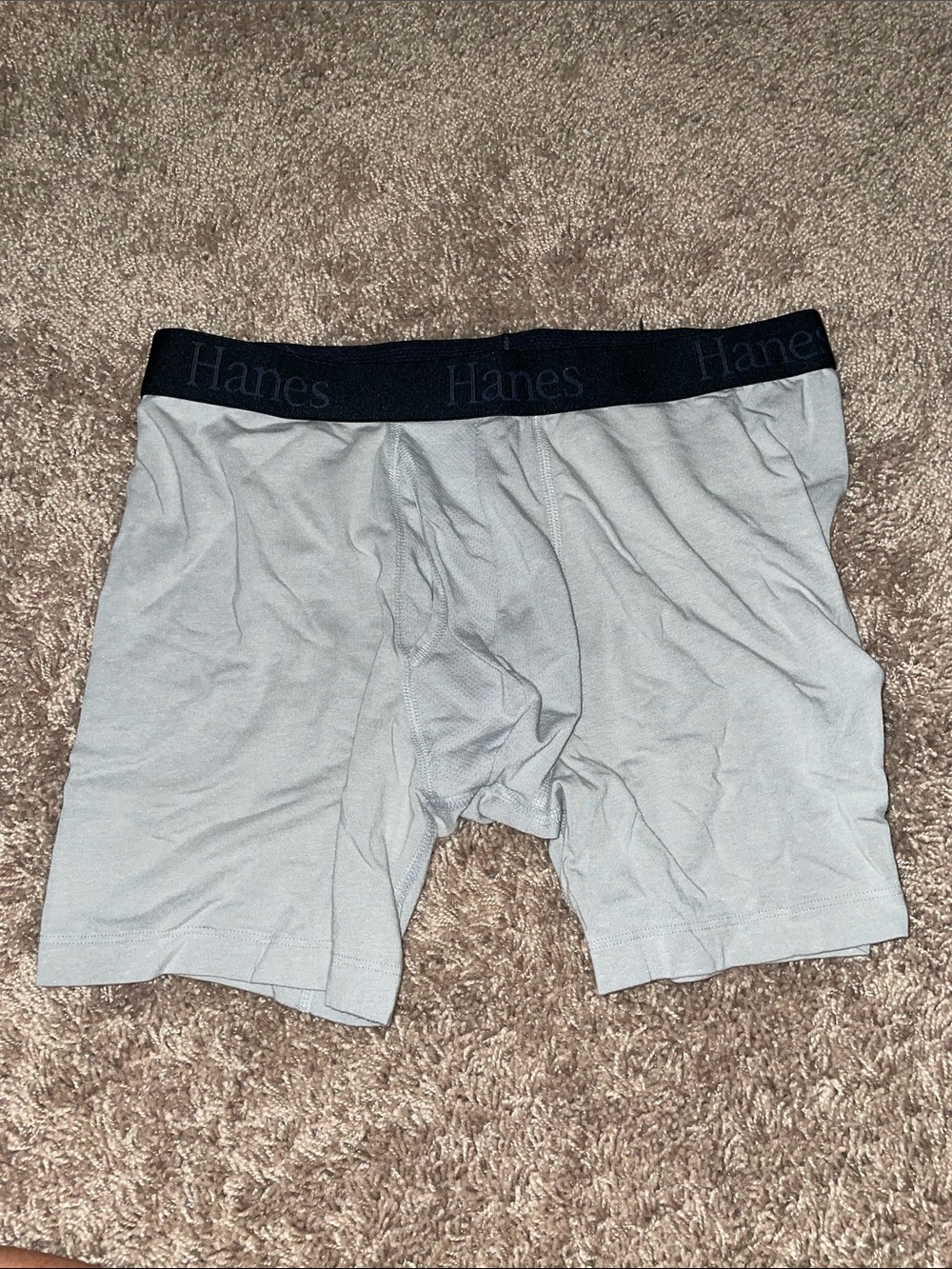 Gently worn Gray Hanes boxer briefs size large